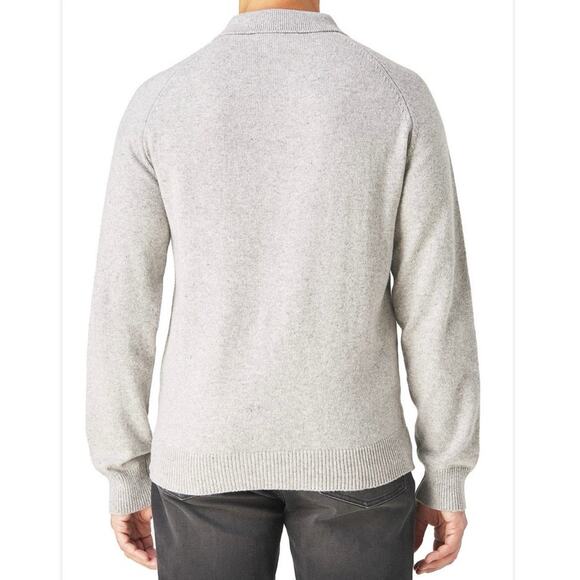Slate & Stone Raglan Sweater Polo Gray Knit Wool Blend Mens size Large NEW - Picture 2 of 9